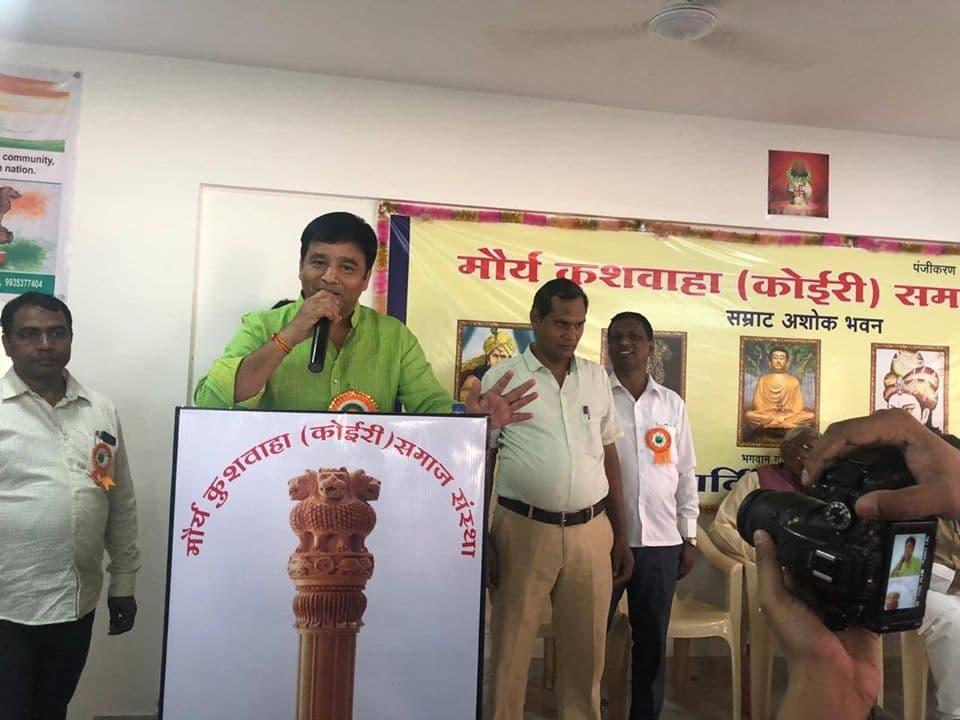 A community leader addressing attendees at the Republic Day camp