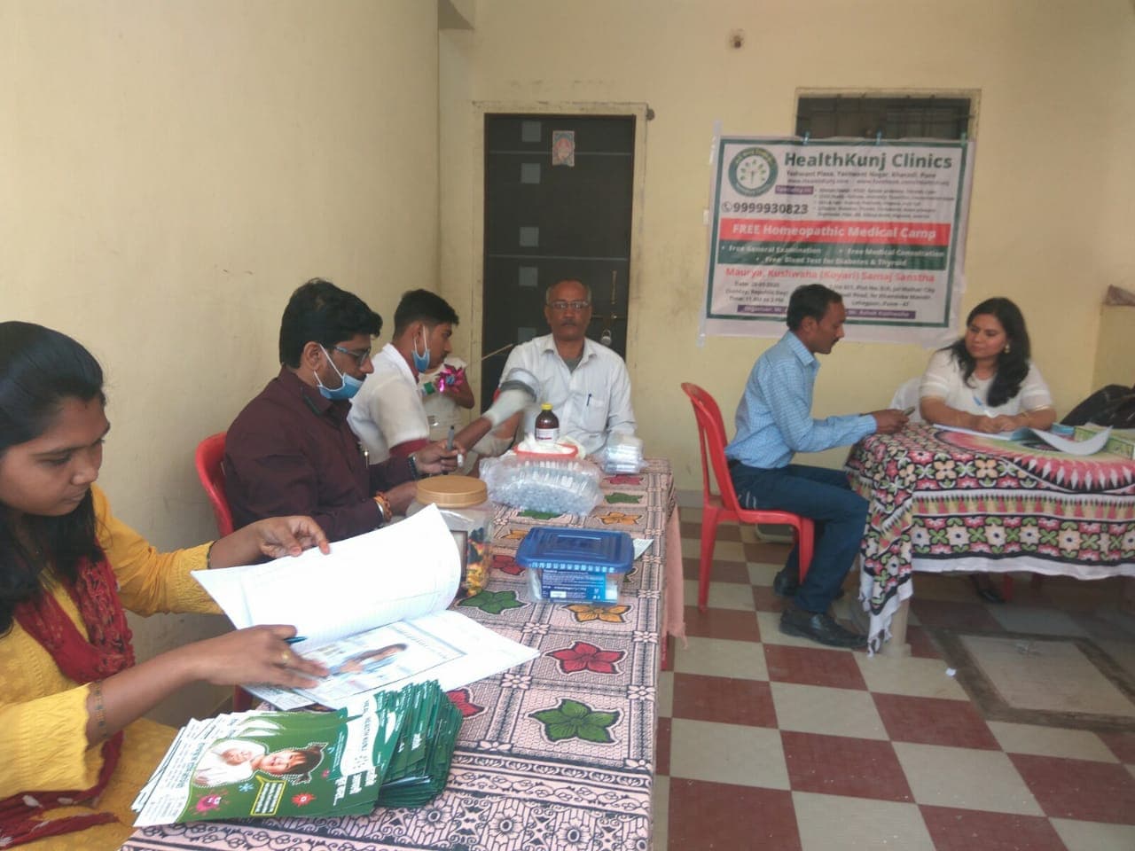 Volunteers and residents at the Republic Day free health camp