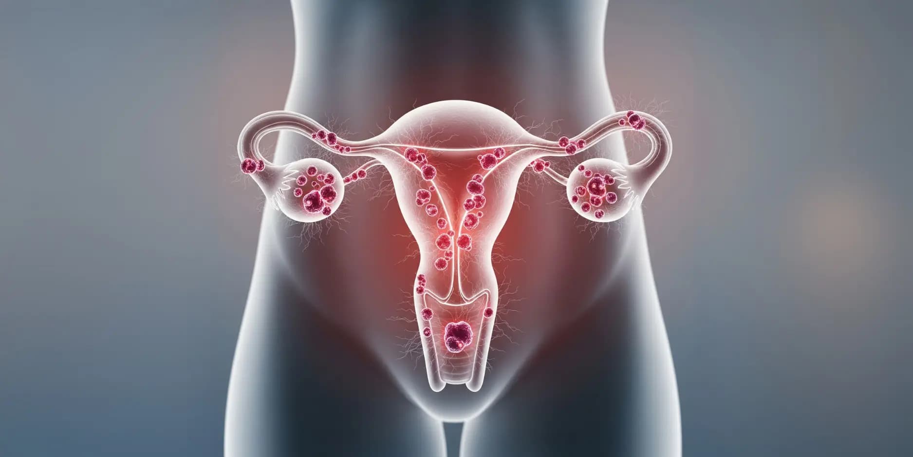 3D illustration of the female reproductive system